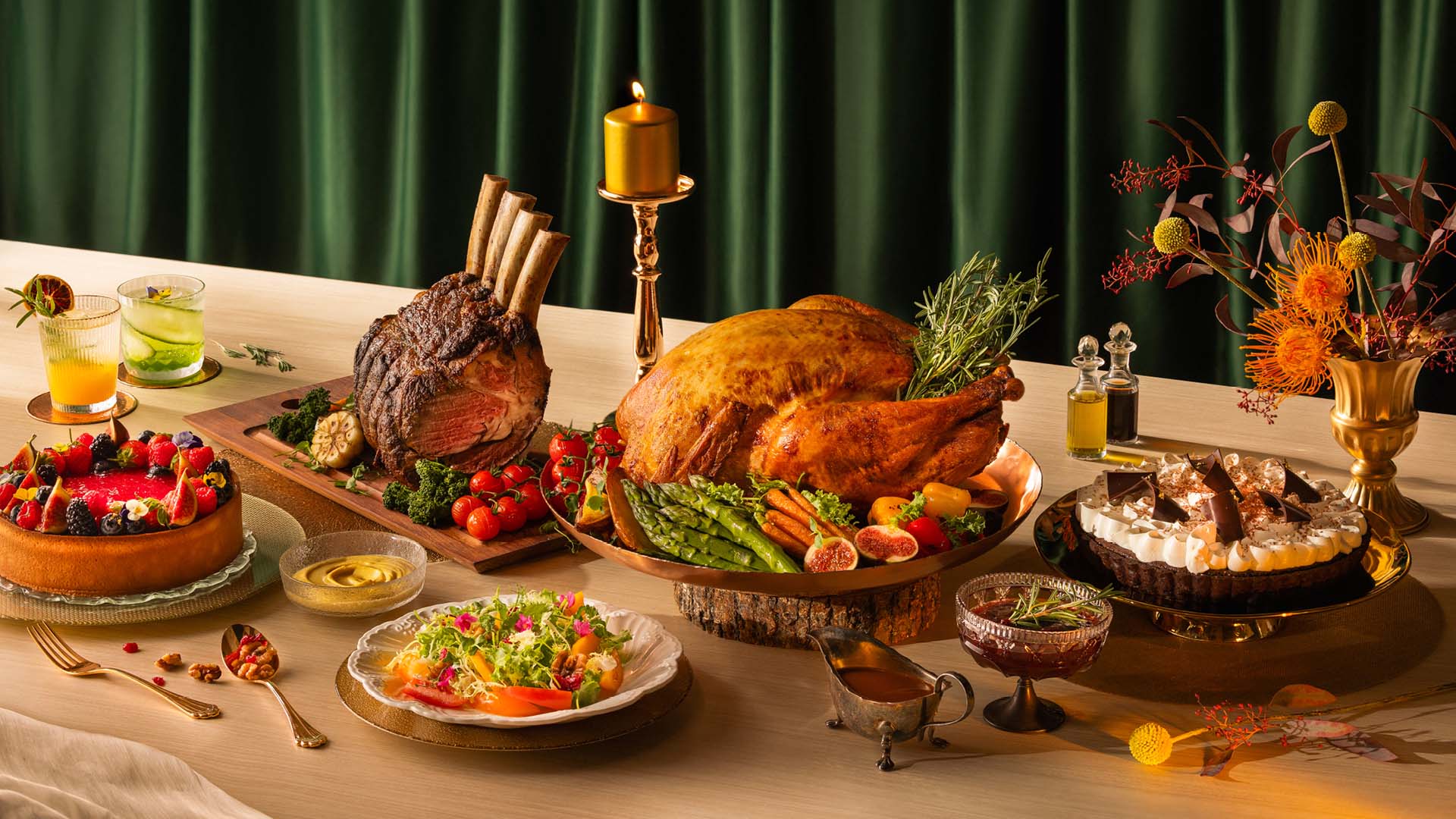 마리나 베이 샌즈 싱가포르의 다양한 레스토랑 다이닝 및 테이크아웃 셀렉션과 함께 2025년 추수감사절을 즐겨보세요.