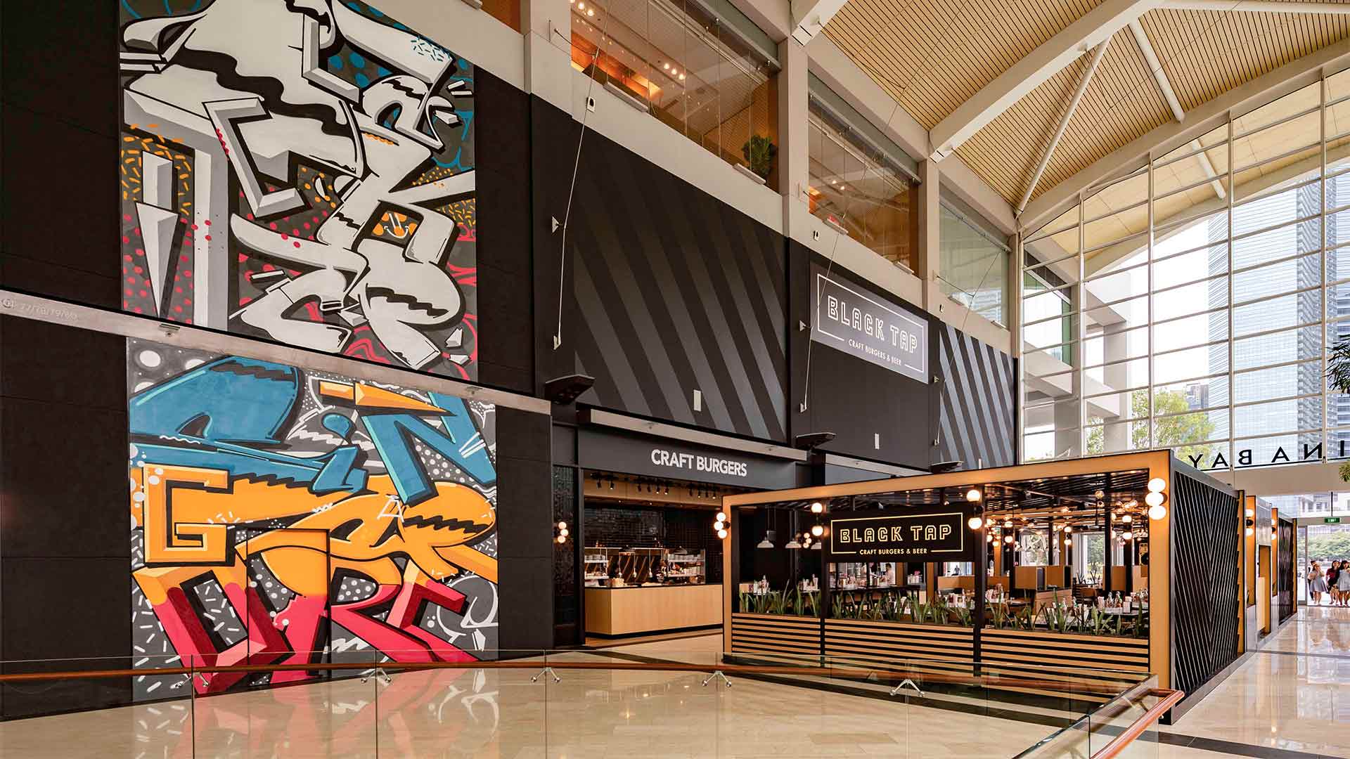 싱가포르에서 프라이빗 다이닝 및 이벤트를 개최할 수 있는 레스토랑 Black Tap의 매장 전경