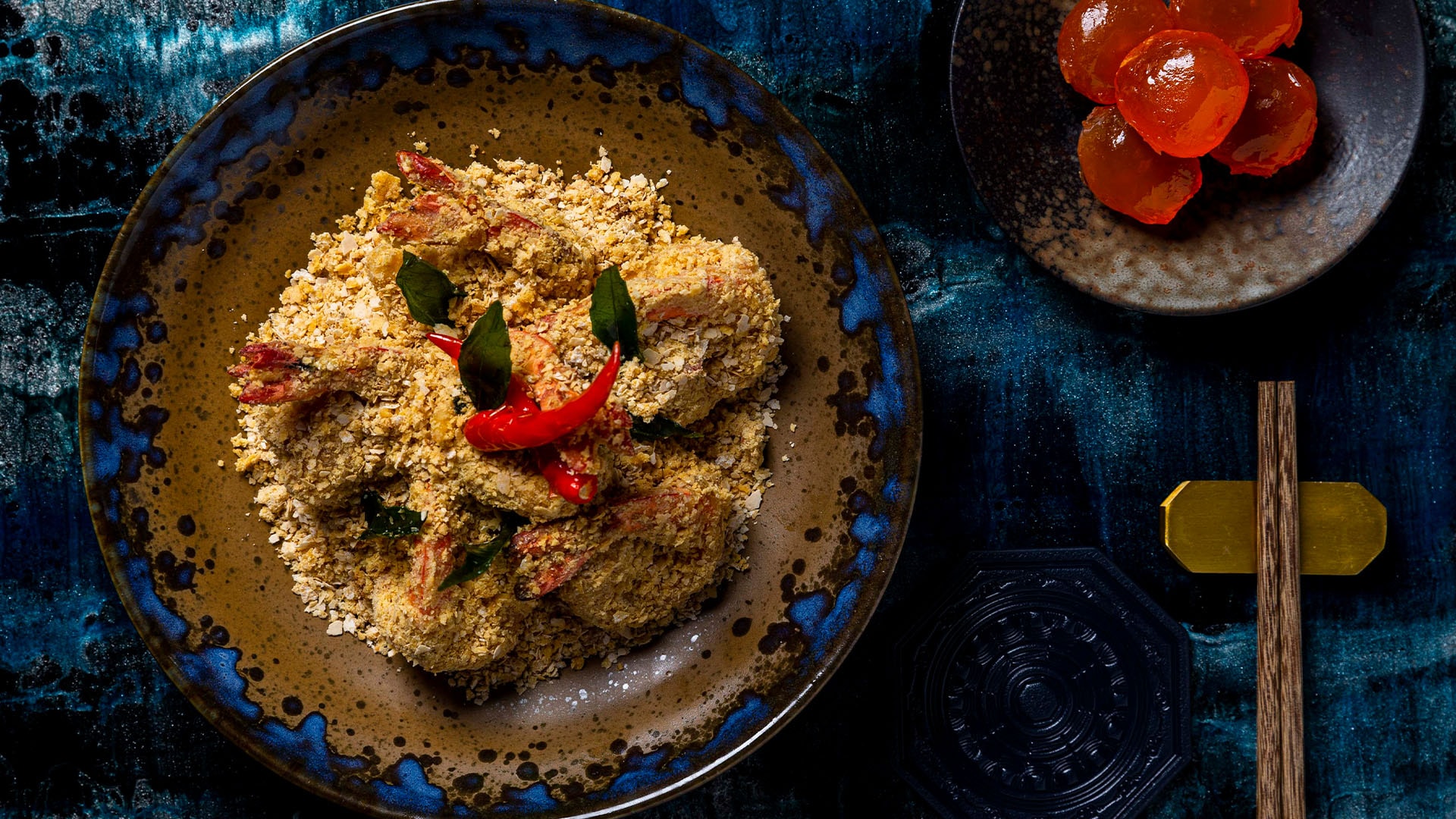 Crispy Prawns with Salted Egg Yolk & Oatmeal