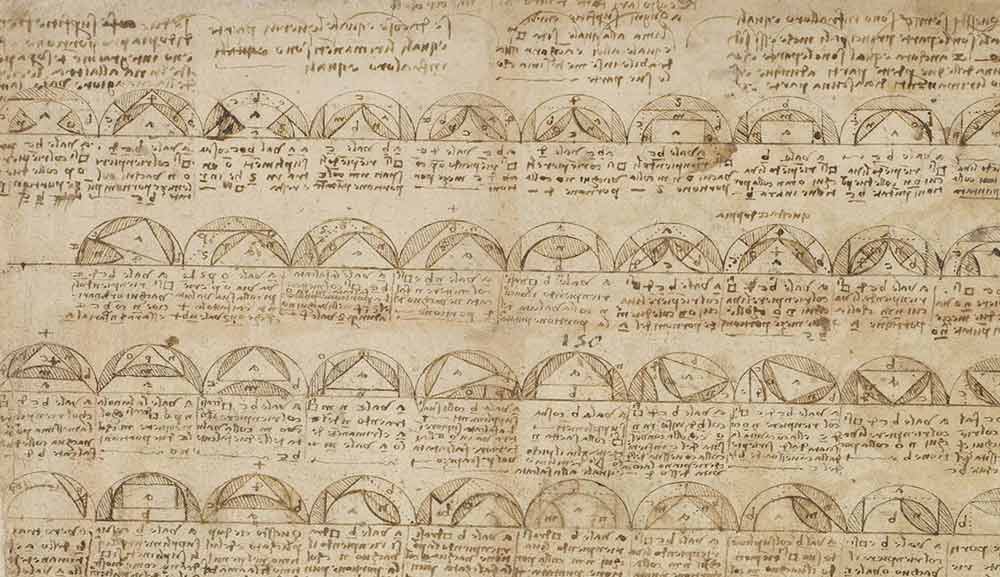 원과 반원 사이의 177가지 등가물, 1515년경, F.455 오른쪽 페이지