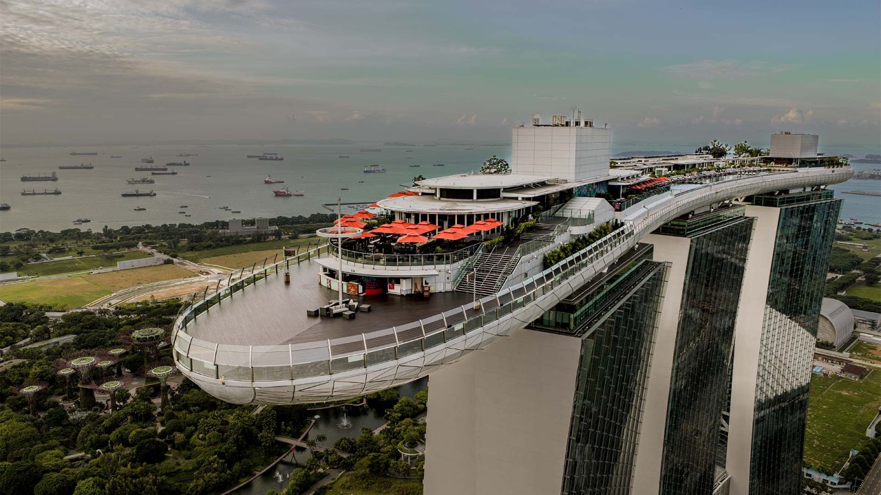 View of the SkyPark Observation Deck, a rooftop deck for the best view of Singapore