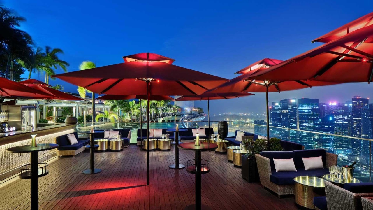 Rooftop restaurant and bar in Singapore, at Marina Bay Sands